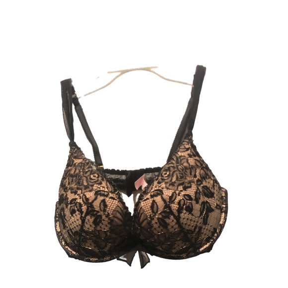 Victoria's Secret Other - Victoria’s Secret Black Nude Lace Push Up Bra Size 36 C